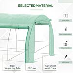 Outsunny Polytunnel Greenhouse Walk-in Grow House Tent With Roll-up Sidewalls, Zipped Door And 8 Windows, 4x3x2m Green