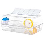 Pawhut Portable 2 Storey Hamster Cage Small Pet Animal Cage Double Layers W/ Running Wheel Drinker Feeding Bowl