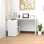 Homcom Computer Desk Table Workstation Home Office L Shape Drawer Shelf File Cabinet White