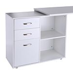Homcom Computer Desk Table Workstation Home Office L Shape Drawer Shelf File Cabinet White