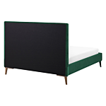 Eu Double Bed Green Fabric 4ft6 Upholstered Frame Honeycomb Quilted Beliani