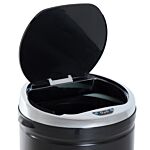 Homcom 50l Stainless Steel Sensor Trash Can W/ Bucket-black
