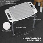 Homcom Aluminium Shower Stool For Elderly, Height Adjustable Shower Seat W/ Removable Padded Cushion, Shower Head Holder, Non-slip