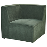 Modular Left Corner Sofa Dark Green Corduroy With Ottoman 3 Seater Sectional Sofa Modern Design Beliani