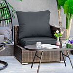 Outsunny Outdoor Seat Cushion W/ Back Patio Deep Seating Chair Replacement Cushion