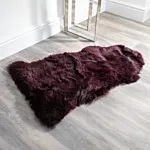 Purple Sheepskin Rug Xxl 60 X 120cm