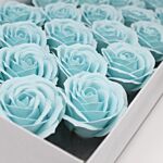 Craft Soap Flowers - Lrg Rose - Baby Blue - Pack Of 10