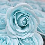 Craft Soap Flowers - Lrg Rose - Baby Blue - Pack Of 10