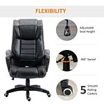 Vinsetto High Back Executive Office Chair 6- Point Vibration Massage Extra Padded Swivel Ergonomic Tilt Desk Seat, Black