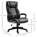 Vinsetto High Back Executive Office Chair 6- Point Vibration Massage Extra Padded Swivel Ergonomic Tilt Desk Seat, Black