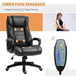 Vinsetto High Back Executive Office Chair 6- Point Vibration Massage Extra Padded Swivel Ergonomic Tilt Desk Seat, Black