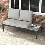 Outsunny 3-piece Back And Seat Cushion Pillows Replacement, Patio Chair Cushions Set For Indoor Outdoor, Light Grey