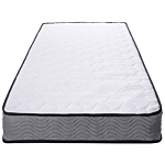 Pocket Spring Mattress White Fabric Super Eu Small Single Medium Firm Beliani