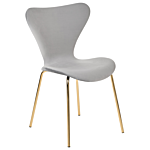 Set Of 2 Dining Chairs Light Grey With Gold Polyester Velvet Black Metal Legs Armless Modern Design Beliani
