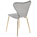 Set Of 2 Dining Chairs Light Grey With Gold Polyester Velvet Black Metal Legs Armless Modern Design Beliani