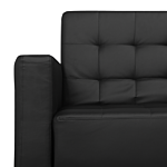 Corner Sofa Bed Black Faux Leather Tufted Modern L-shaped Modular 5 Seater Left Hand Chaise Longue Beliani