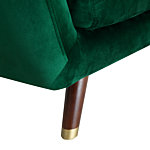 Sofa Green Velvet 2 Seater Button Tufted Back Cushioned Seat Wooden Legs Beliani