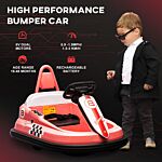 Homcom Electric Kids Bumper Car, 6v 360-degree Rotation Waltzer Car, Battery Powered Ride On Car W/ 2 Speeds, Music, Horn, Gift For 18-48 Months, Pink