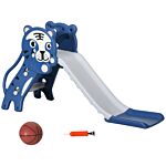 Aiyaplay 2 In 1 Baby Slide For Indoor Use With Basketball Hoop, Basketball, For Ages 18-36 Months - Blue