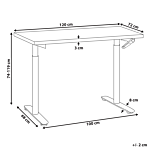 Manually Adjustable Desk White Tabletop White Steel Frame 120 X 72 Cm Sit And Stand Round Feet Modern Design Office Beliani