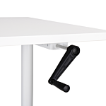 Manually Adjustable Desk White Tabletop White Steel Frame 120 X 72 Cm Sit And Stand Round Feet Modern Design Office Beliani