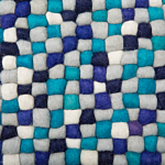 Area Rug Blue 160 X 230 Cm Wool Felt Ball Hand-woven Beliani