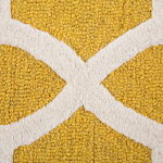 Area Rug Yellow Wool 160 X 230 Cm Trellis Quatrefoil Pattern Hand Tufted Oriental Moroccan Clover Beliani