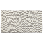 Area Rug White And Grey Wool 80 X 150 Cm Hand Woven Geometric Pattern Scandinavian Style Living Room Bedroom Beliani