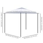 Outsunny 4 X 4m Pop-up Canopy Gazebo Tent With Roller Bag & Adjustable Legs Outdoor Party, Steel Frame, White