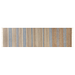 Runner Rug Beige And Light Blue Jute 80 X 300 Cm Rectangular With Tassels Striped Pattern Handwoven Boho Style Hallway Beliani