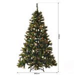 Homcom 1.5m Prelit Christmas Tree Artificial Tree, Metal Stand-green