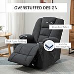 Homcom Oversized Riser And Recliner Chairs For The Elderly, Fabric Upholstered Lift For Living Room With Remote Control Side Pockets Cup Holder Grey