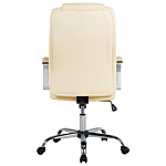 Office Chair Beige Faux Leather Swivel Adjustable Tilting Beliani