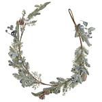 Artificial Christmas Garland Green Synthetic Material 150 Cm With Ornaments Adjustable Twigs Beliani