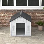 Pawhut Plastic Weatherproof Dog House, Grey