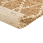 Area Rug Beige Jute 160 X 230 Cm Geometric Pattern Hand Woven Boho Living Room Bedroom Beliani