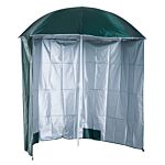 Outsunny 2.2m Fishing Umbrella Parasol W/ Side-dark Green