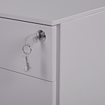 Office Storage Unit Grey Steel With Castors 3 Drawers Key-locked Industrial Design Beliani