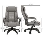 Vinsetto High Back Executive Office Chair 6- Point Vibration Massage Extra Padded Swivel Ergonomic Tilt Desk Seat, Grey