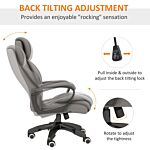 Vinsetto High Back Executive Office Chair 6- Point Vibration Massage Extra Padded Swivel Ergonomic Tilt Desk Seat, Grey