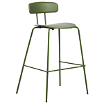 Set Of 2 Bar Chairs Green Plastic Seat Counter Height Bar Stools Metal Legs Beliani