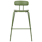 Set Of 2 Bar Chairs Green Plastic Seat Counter Height Bar Stools Metal Legs Beliani