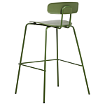 Set Of 2 Bar Chairs Green Plastic Seat Counter Height Bar Stools Metal Legs Beliani