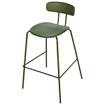 Set Of 2 Bar Chairs Green Plastic Seat Counter Height Bar Stools Metal Legs Beliani