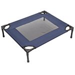 Pawhut Dog Cat Puppy Pet Elevated Raised Cot Bed Portable Camping Basket – Blue (medium)