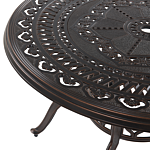 Garden Dining Table Brown Aluminium Round Ø 102 Cm Outdoor Retro Style Beliani