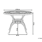 Garden Dining Table Brown Aluminium Round Ø 102 Cm Outdoor Retro Style Beliani