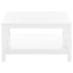 Coffee Table White 2 Tier Square Table Top Boho Beliani