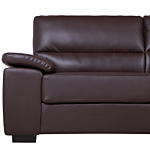 Sofa Brown 3 Seater Faux Leather Living Room Beliani