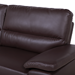 Sofa Brown 3 Seater Faux Leather Living Room Beliani